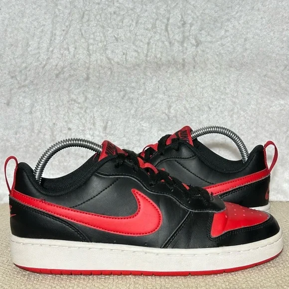 Nike Big Kids Court Borough Low 2 Black Leather Athletic Sneakers Shoes SZ 7Y - Picture 6 of 11